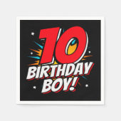 10 Jaar Oud Superheld Verjaardag Jongen 10e Verjaa Servet (Voorkant)
