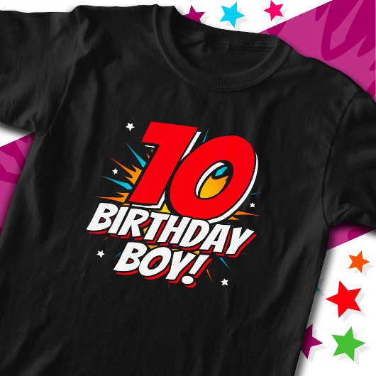 10 Jaar Oud Superheld Verjaardag Jongen 10e Verjaa T-shirt