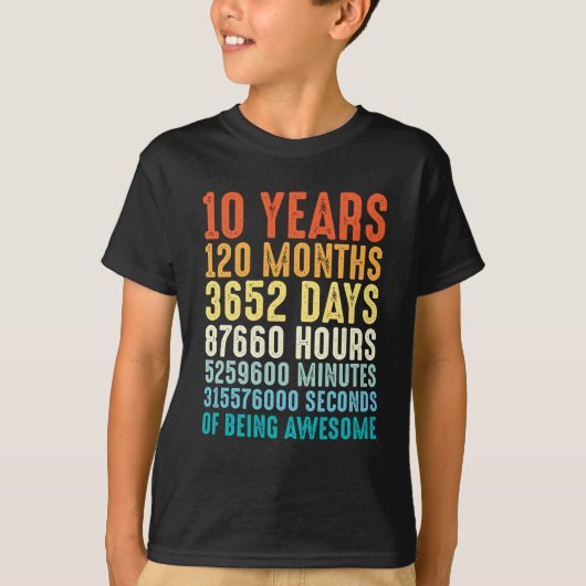 10 jaar oud t-Shirt 10th Birthday t-shirt (Voorkant)