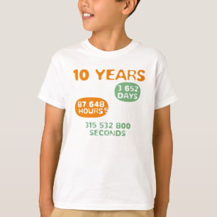 10 jaar oud T-shirt Wiskunde Lover Geek