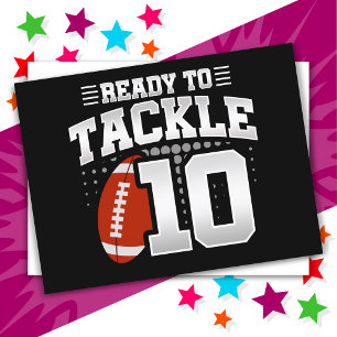 10 Jaar Oud Tackle Football Party 10e Verjaardag Briefkaart