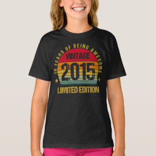 10 jaar oud Tiende 2015 Vintage 10e Verjaardag Kin T-shirt