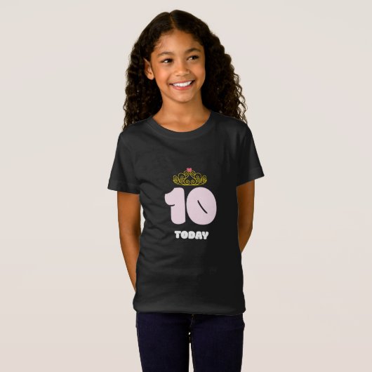 10 jaar oud vandaag prinses 10e verjaardag t-shirt (Voorkant volledig)