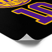 10 jaar oud verjaardag basketbal baller Paarse en Poster (Hoek)