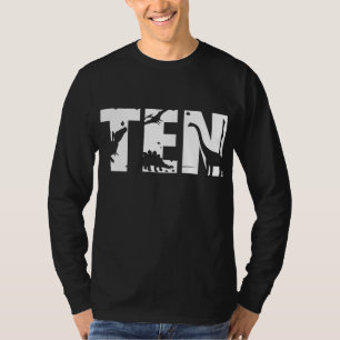 10 jaar oud verjaardag jongen dinosaurus t rex cad t-shirt