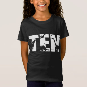 10 jaar oud verjaardag jongen dinosaurus t rex cad t-shirt