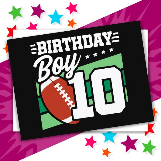 10 Jaar Oud Voetbal Feest Thema 10e Verjaardag Jon Briefkaart