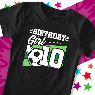 10 Jaar Oud Voetbal Football 10e Verjaardag Meisje T-shirt