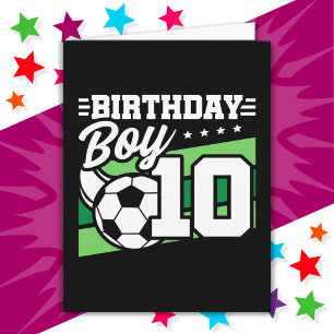 10 Jaar Oud Voetbal Football Kinder 10e Verjaardag Kaart