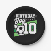 10 Jaar Oud Voetbal Football Kinder 10e Verjaardag Papieren Bordje (Voorkant)