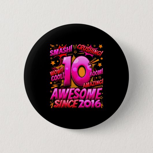10 Jaar Oud Voor Jongens 10e Verjaardag Jongen 10  Ronde Button 5,7 Cm (Voorkant)