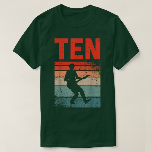 10 jaar oude 10e verjaardag Jongen Guitar Player G T-shirt (Design voorkant)