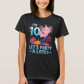10 jaar oude Axolotl Lover 10e zondagsknopen T-shirt (Voorkant)