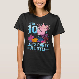 10 jaar oude Axolotl Lover 10e zondagsknopen T-shirt