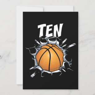 10 Jaar Oude Basketbal Verjaardagsfeestje 10e Jong Kaart