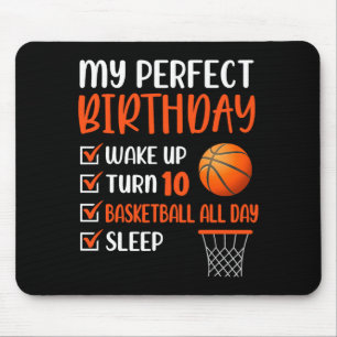 10 Jaar Oude Basketbal Verjaardagsfeestje 10e Jong Muismat