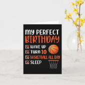 10 jaar oude Basketball Birthday Party 10th Boy Bd Kaart (Gele Bloem)