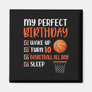 10 jaar oude Basketball Birthday Party 10th Boy Bd Magneet