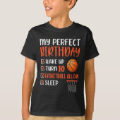 10 jaar oude Basketball Birthday Party 10th Boy Bd T-shirt (Voorkant)