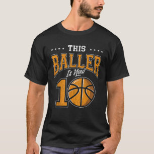10 jaar oude Basketball Birthday party Deze Baller T-shirt