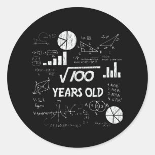 10 jaar oude Bday Geeky Wiskunde 10e verjaardagsca Ronde Sticker