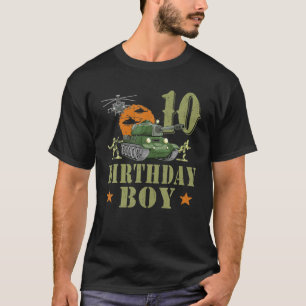 10 jaar oude Birthday Boy Army Party 10th Birthday T-shirt