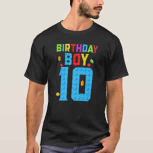 10 jaar oude 'Birthday Boy Blocks Building Boys Ki T-shirt