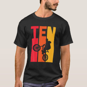 10 jaar oude BMX Birthday Party boys die 10th draa T-shirt