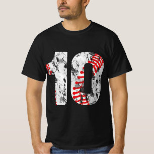 10 jaar oude cadeautjes nummer 10 honkbal 10e verj t-shirt
