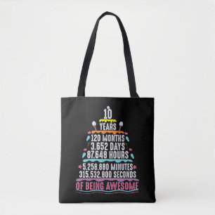 10 jaar oude Cake 10e verjaardag Notulen Tote Bag