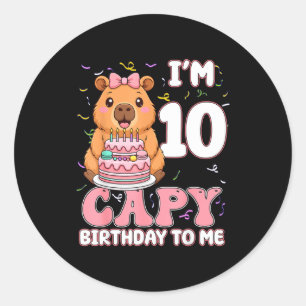 10 Jaar Oude Capy Verjaardag Voor Mij 10e Verjaard Ronde Sticker