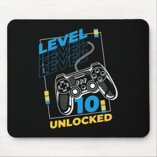 10 jaar oude gamer gaming 10e verjaardag - Level 1 Muismat