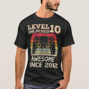 10 jaar oude gamer jongen op zaterdag 10 niveau ni t-shirt