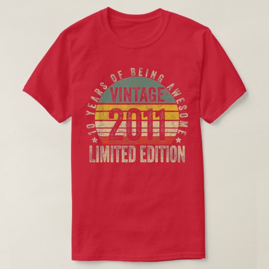 10 jaar oude geschenken 2011 beperkte editie 10t t-shirt (Design voorkant)