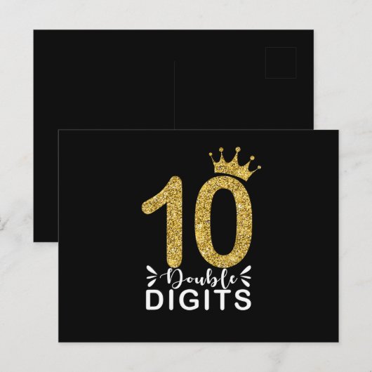 10 jaar oude geschenken dubbele cijfers meisjes kr briefkaart (Voorkant / Achterkant)