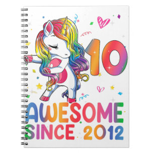10 jaar oude Gifts Girls Tiener Dabbing Unicorn 10 Notitieboek