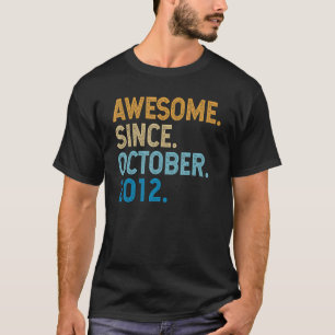 10 jaar oude grappigheid Geweldige sinds oktober 2 T-shirt