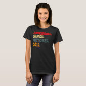 10 jaar oude grappigheid Geweldige sinds oktober 2 T-shirt (Voorkant volledig)