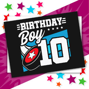 10 Jaar Oude Hockey Feest Thema 10e Verjaardag Jon Briefkaart
