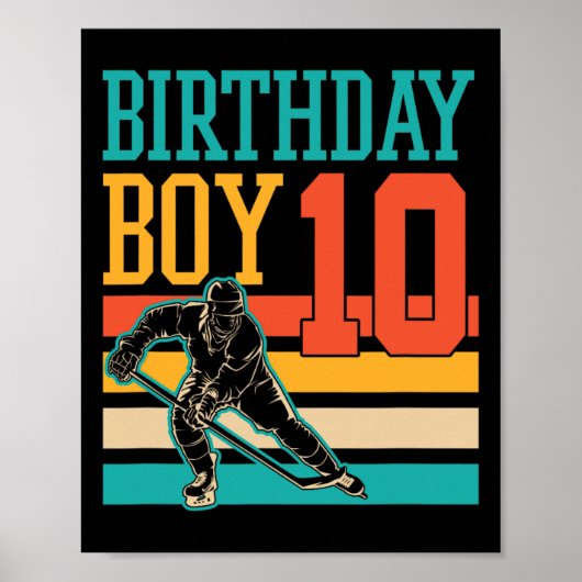 10 jaar oude ijshockey naar 10e verjaardag poster (Voorkant)