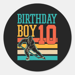 10 jaar oude ijshockey naar 10e verjaardag ronde sticker