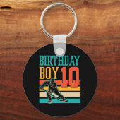 10 jaar oude ijshockey naar 10e verjaardag sleutelhanger (Voorkant)