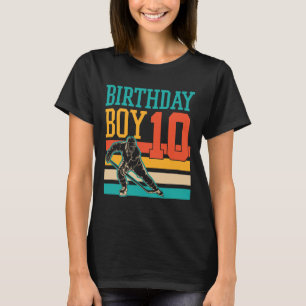 10 jaar oude ijshockey naar 10e verjaardag t-shirt