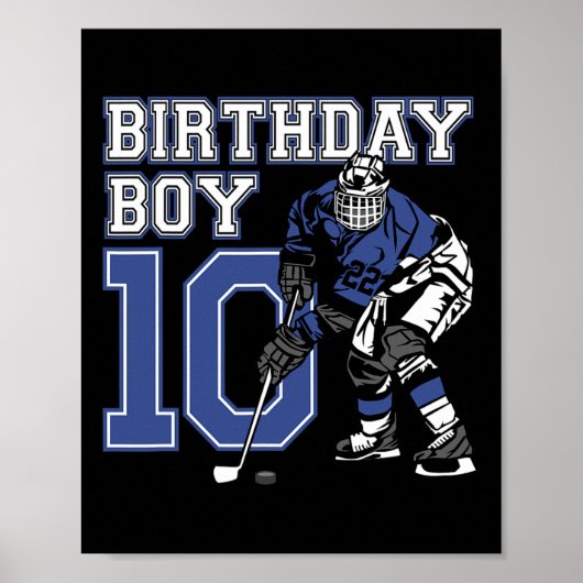 10 jaar oude ijshockey naar de 10e verjaardag van poster (Voorkant)