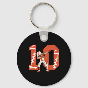 10 jaar oude Jongen Football Player 10e Football B Sleutelhanger