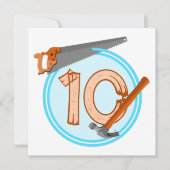 10 jaar oude Jongensbouwer Gereedschap Verjaardags Kaart (Voorkant)