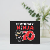 10 Jaar Oude Karate Ninja Feestje Kinderen 10e Ver Briefkaart (Staand voorkant)