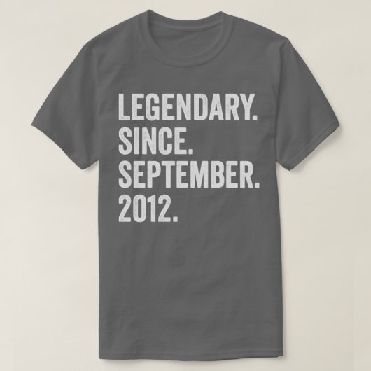 10 jaar oude legendary sinds september 2012 10e B T-shirt (Design voorkant)