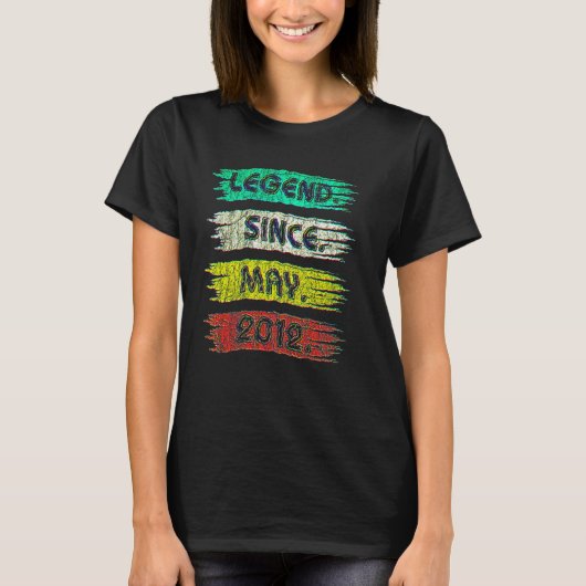 10 Jaar Oude Legende Sinds Mei 2012 10e Verjaardag T-shirt (Voorkant)