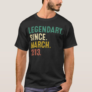 10 jaar oude leggende sinds maart 2013 10e verjaar t-shirt